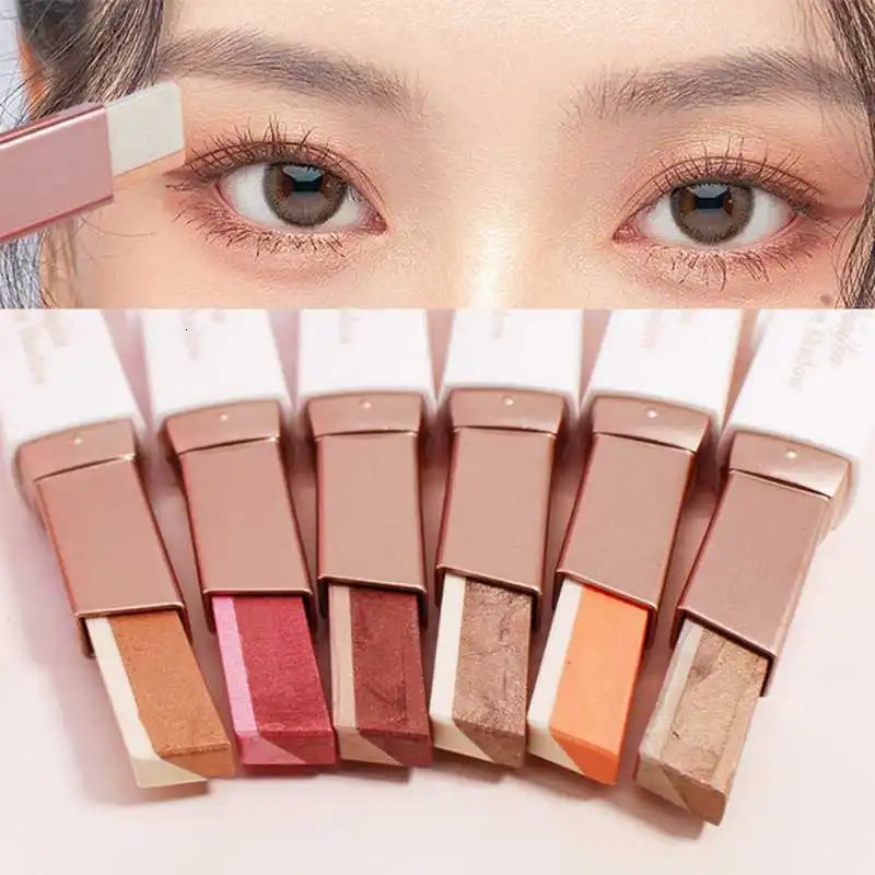 Double Color Glitter Eye shadow Stick Matte Eyeshadow Makeup Waterproof Bicolor Shimmer Cosmetics Beauty Makeup Tool 240624