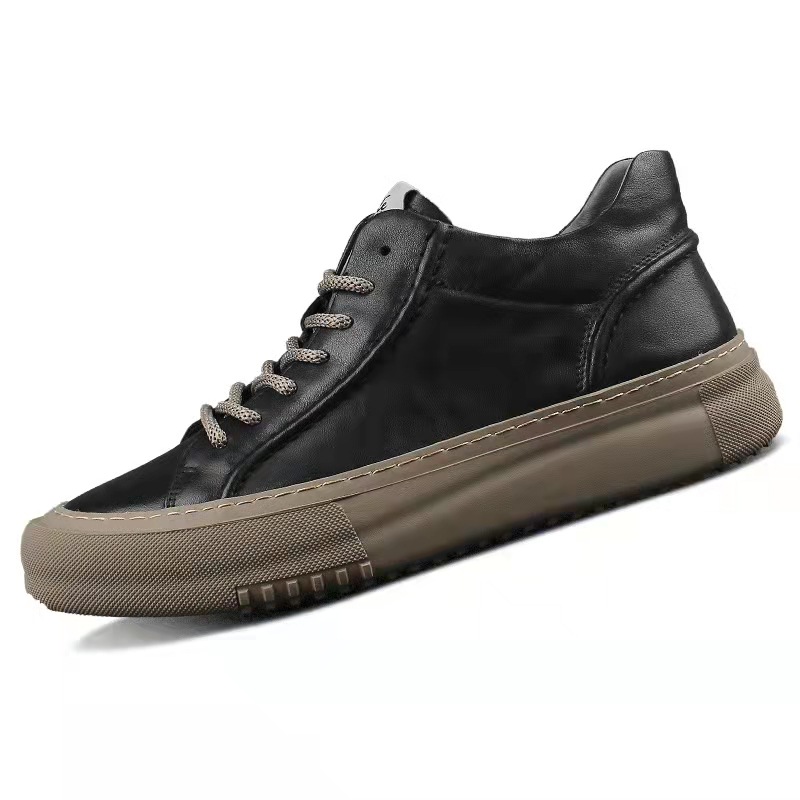 Cowhide Fall Ddmysports Casual Board Shoes Men S Fashion Leather Sneakers Black Outdoor Shoes neakers