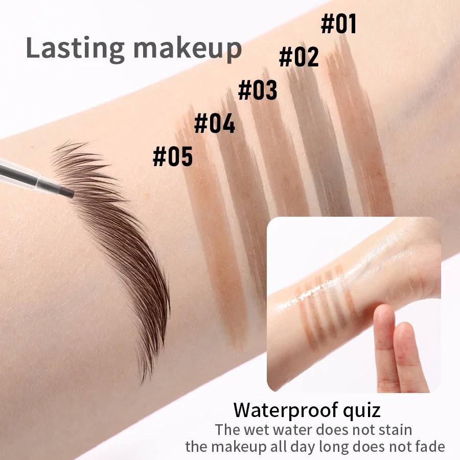 Double End Eyebrow Pencil With Brush Fine Nib A Multi Use Waterproof Is Not Easy To Take Off Makeup 240625