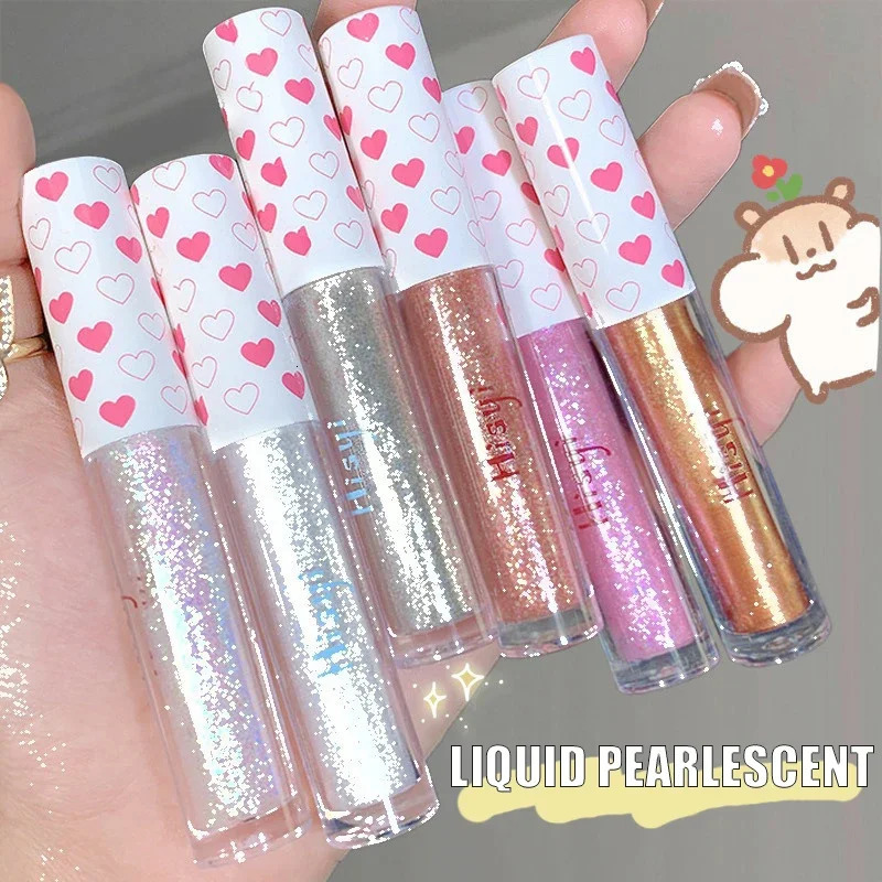 Liquid Eye Shadow Highlighter Water Proof Super Shiny Lasting Flakes Monochromatic Glitter Brighten Silkworm Makeup Maquillaje 240624