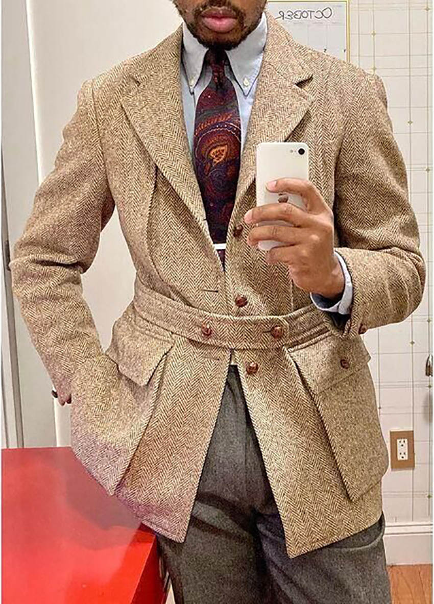 Casual Mens Blazer Jackets Coats For Men Peaked Lapel Classical Party Wedding Suits Blazers Designer Single Row Buckle Sashes High Quality Cheap Proce