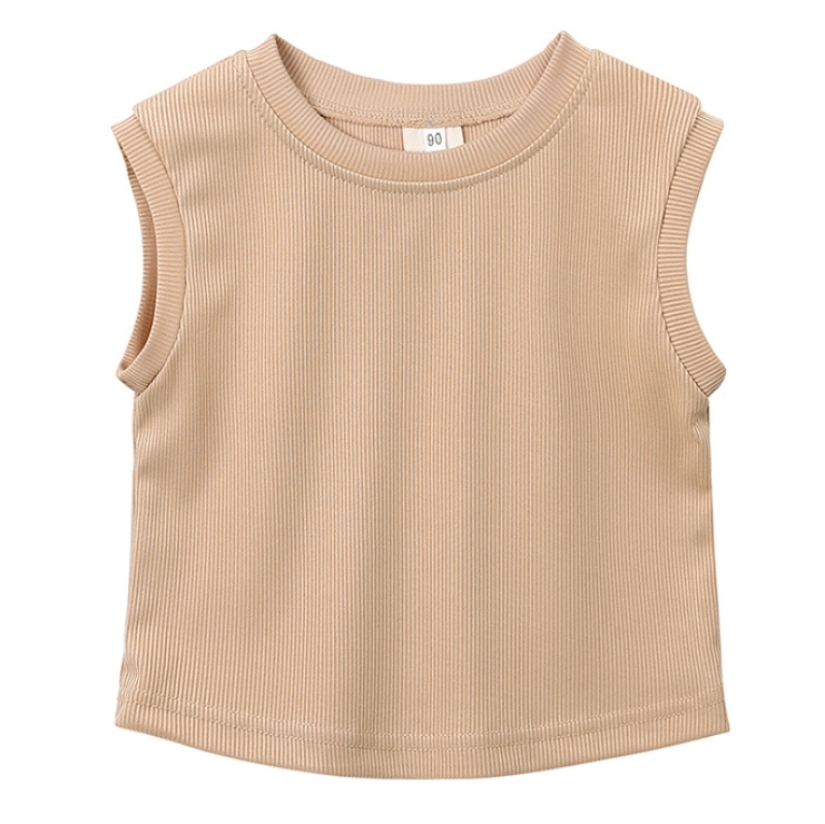 Kids Girl Outfits Sleeveless Girls Tops Pants 2PCS Sets Solid Colors Children Clothes Set Summer Toddler Casual Clothing 3 Colors DW6900