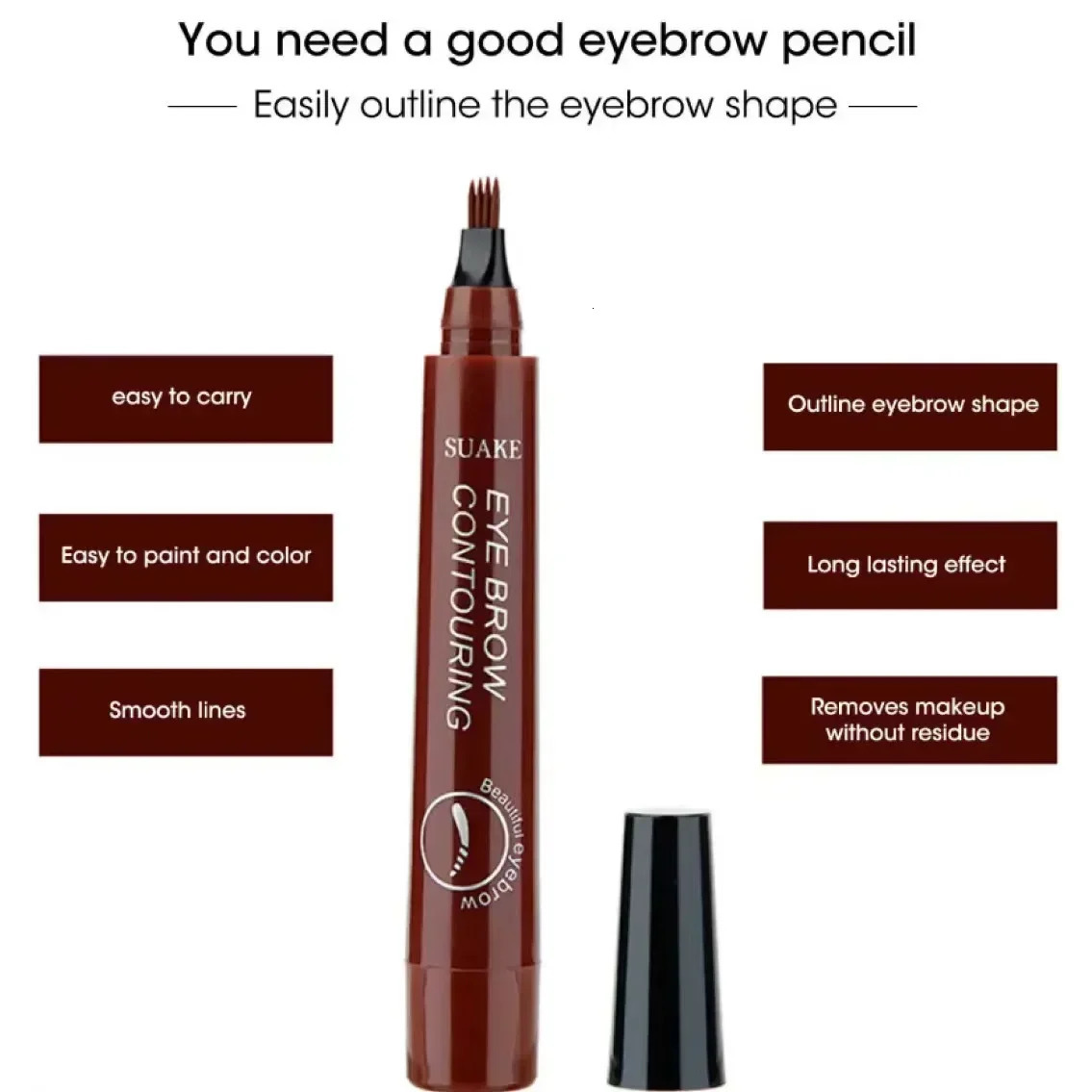 Eyebrow pencil Waterproof Permanent High quality professional makeup for women Cosmetics Enhancer 240625