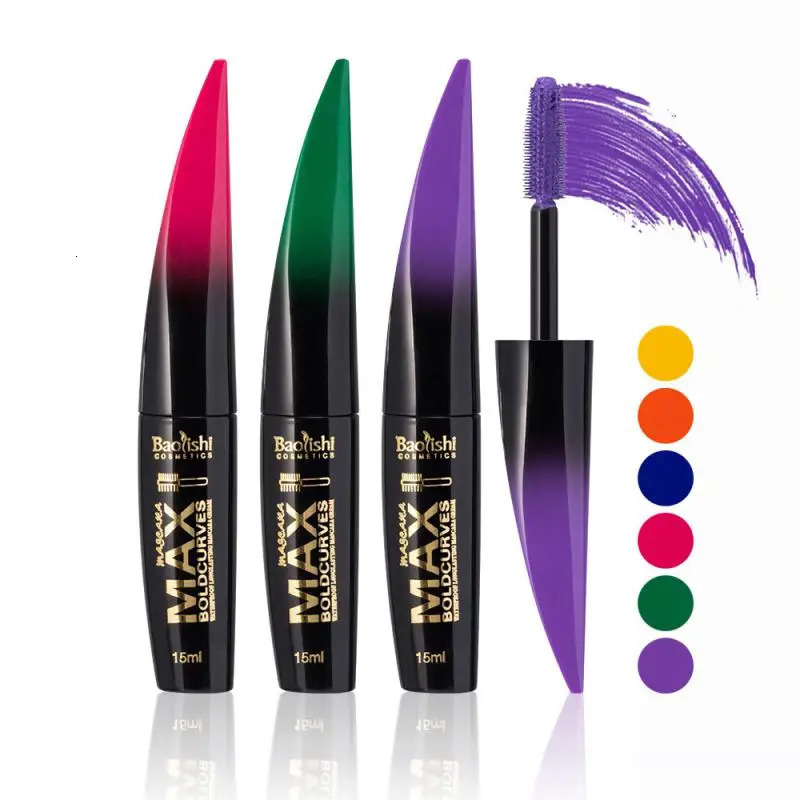 Colorful Mascara Eye Lashes Thick Curl Lengthening Eyelashes Waterproof Long Lasting Eyeliner Cosmetics Woman Eyes Makeup Tools 240625