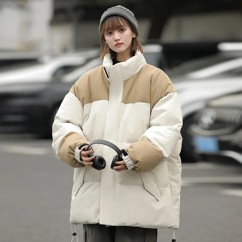 Winter New Loose and Thickened Warm Standing Collar Couple's Cotton Jacket F6.25#86