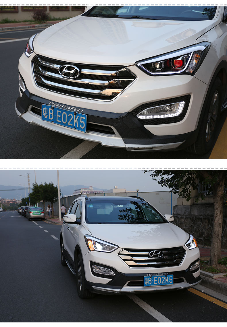 Car Light for Hyundai IX45 Headlights 2013-20 16 New Santa Fe Headlight Assembly Upgrade Signal Lamp Accessories