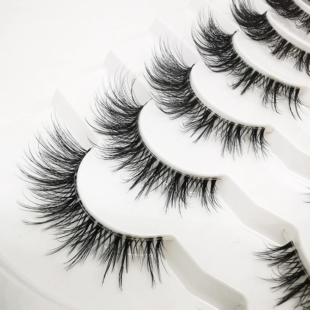 HBZGTLAD 7 pairs Cat Eye Lashes Faux Mink Eyelashes Clear Band Lashes Natural Look Wispy Mink Eyelashes Full Strip Lashes 240625