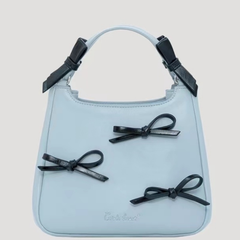 Street trend niche design ballet style bow carrying crossbody bag new sweet girl bucket vegetable basket bag commuting shoulder bag handbag