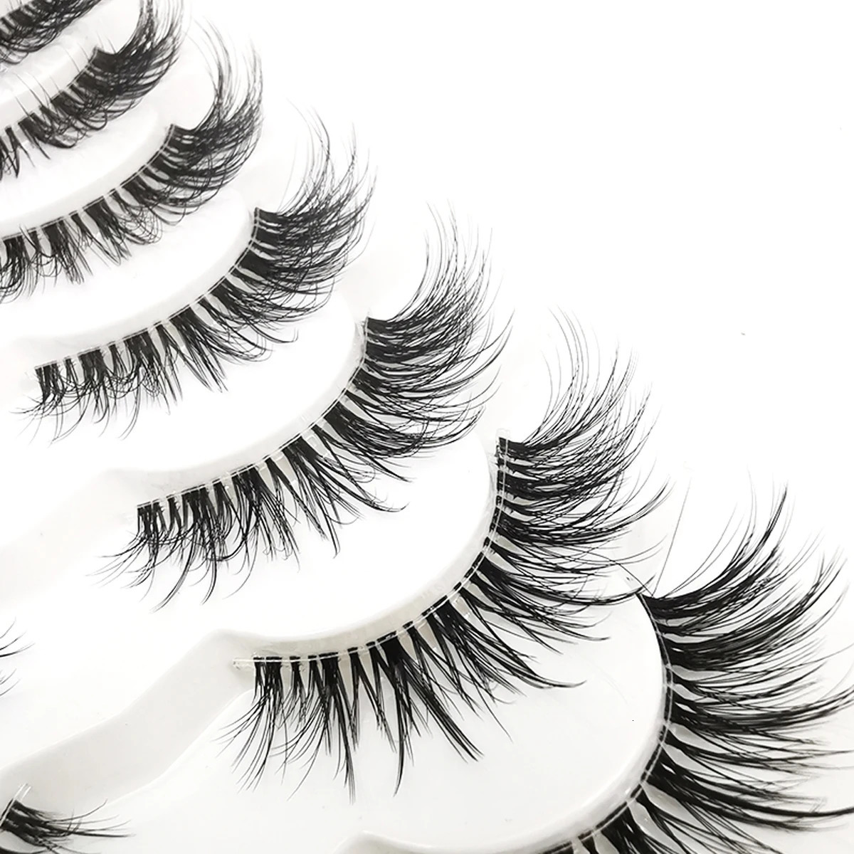 HBZGTLAD 7 pairs Cat Eye Lashes Faux Mink Eyelashes Clear Band Lashes Natural Look Wispy Mink Eyelashes Full Strip Lashes 240625
