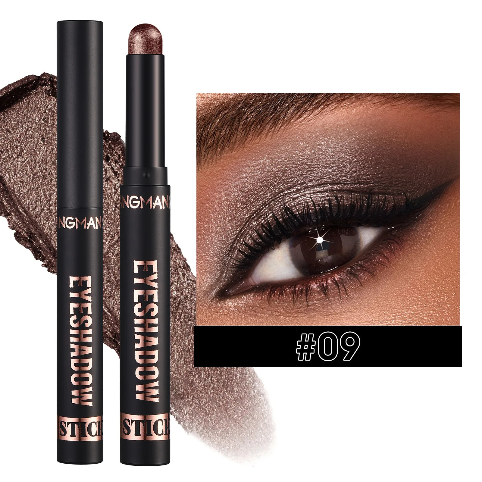 Smoky Dark Blue Eyeshadow Pencil Stick Waterproof Pearlescent 16 Colors Metallic Glitter Eye Shadow Highlighter Pen Makeup Tool 240624