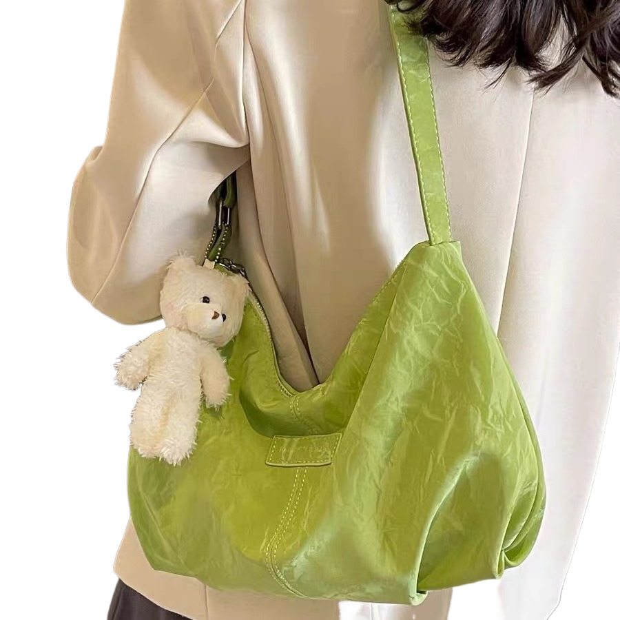 Luxury velvet forest style versatile tote bag for women with large capacity student party shoulder bag niche commuting handbag