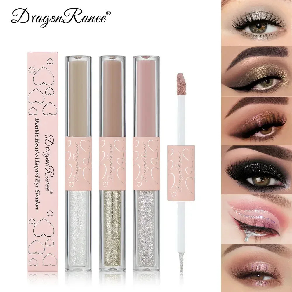 Matte Liquid Eyeshadow Shimmer Glitter Brighten Fine Glitter Low Saturation Double-headed Monochrome Nude Eyeshadow Beauty Tools 240624