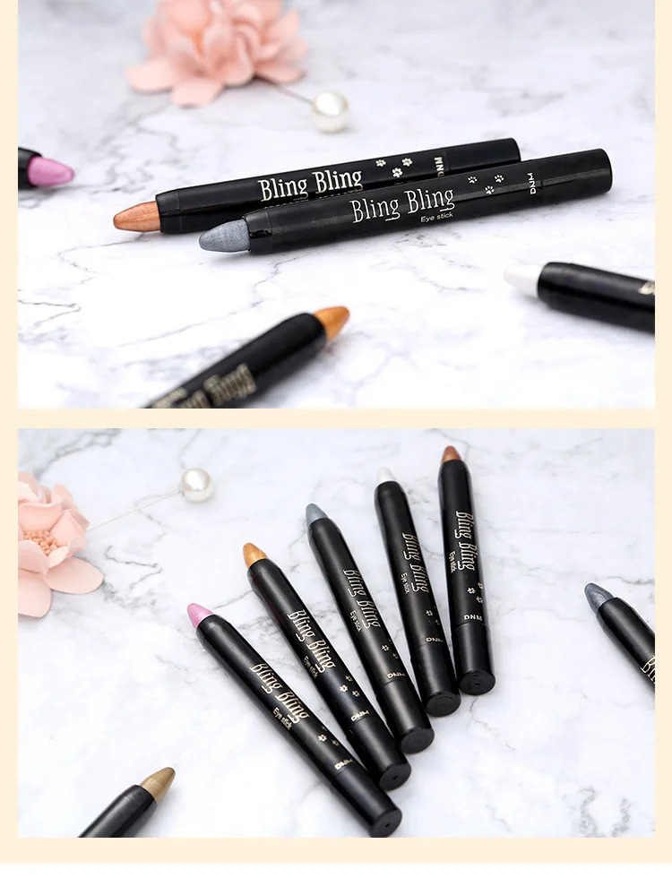 Bling Eye Shadow Pen 16 Colors Eyeshadow Stick Eyeshadow Palettes Women Bling Silkworm Pen Pearlescent Eye-shadow Glitter Pencil 240624