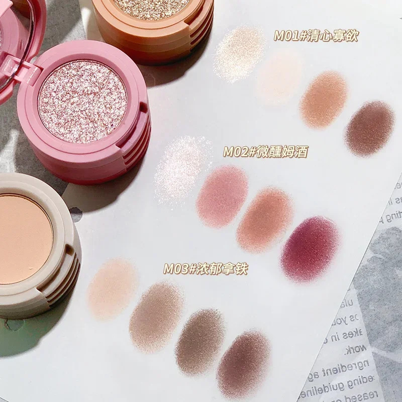 Matte Highlighter Blush Palette Pearly Blush Shiny Silkworm Eyeshadow Shimme Brighten Face Contour Powder Makeup Palette . 240624