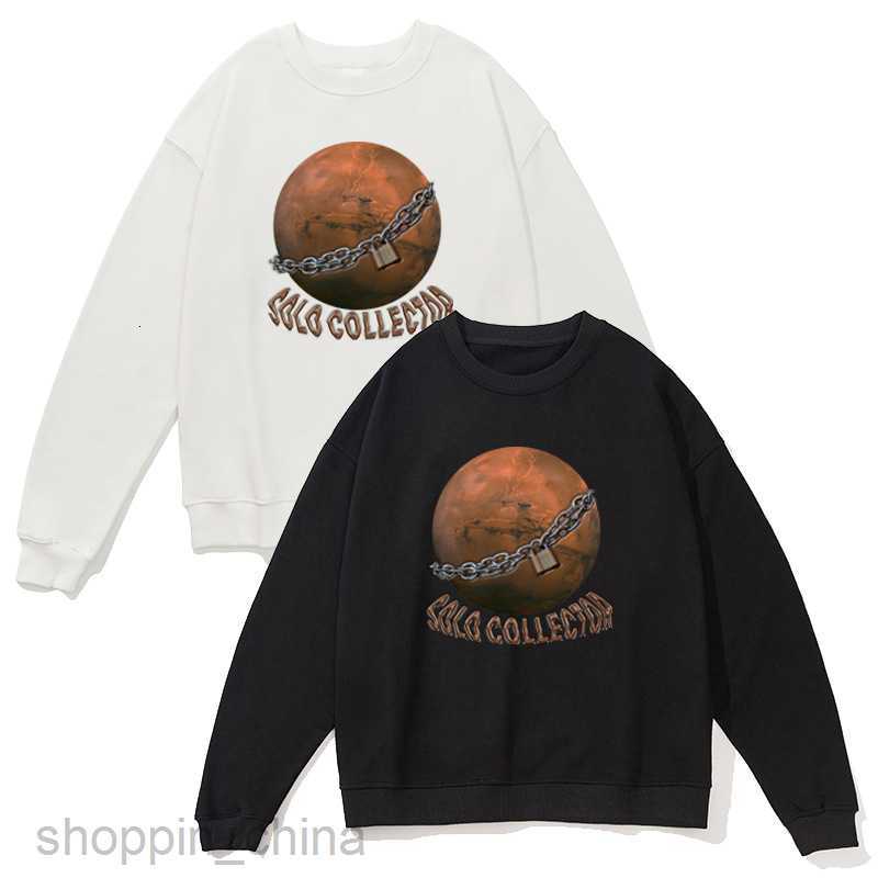 Men's Hoodies Sweatshirts Men's clothing spring style personalized blockade planet sweater letter casual round neck loose men sweater