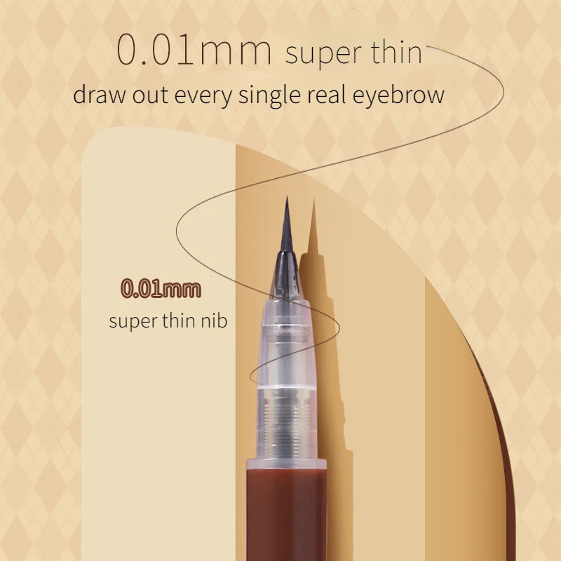 Biya Liquid Eyebrow Pen Altra Thin 0.01mm Waterproof Eyebrow Pencil Sweat-proof and Colorfast Easy To Draw Brown Eyebrow Grey 240625