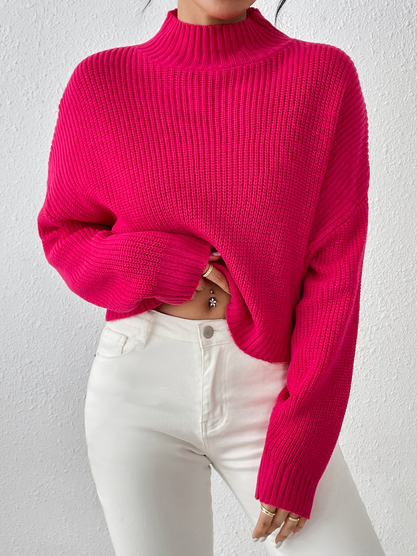 Women's thick knitwear autumn winter loose turtleneck European and American sweater F6.25#54