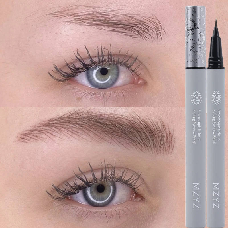 Lasting Liquid Eyebrow Pencil 0.01mm Ultra-fine Outline Lying Silkworm Eyeliner Waterproof Non-smudge Smooth Eyebrow Tattoo Pen 240625