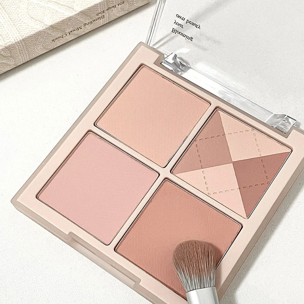 Blush Palette Powder 4 Color Blush Shades Matte Natural Glow Long-Lasting Pigment Face Blusher Girls Women Cosmetics 240624