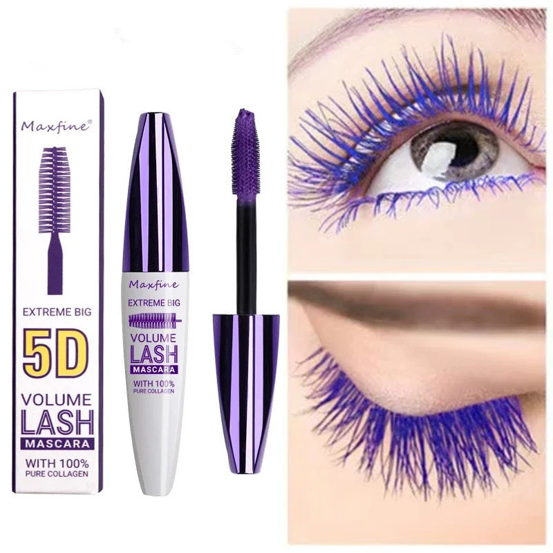 5D Silk Fiber Mascara Colorful Waterproof Curling Thick Mascara Non-smudge Fast Dry Lasting Lengthening Eye Lashes Makeup Tools 240625