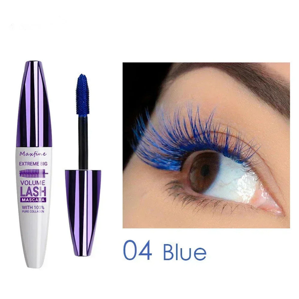 5D Multi-color Mascara Waterproof Fast Dry Eyelashes Curls Extension Make-Up Eyelashes Blue Purple Black White Gold Ink Mascara 240625