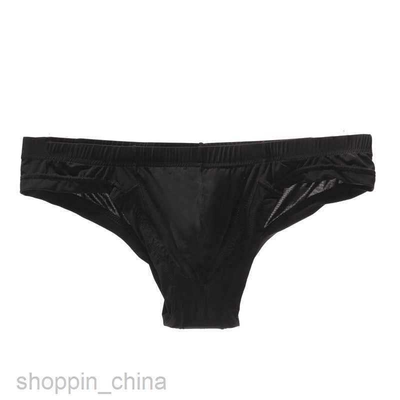 Mens Boxer sexy Underpants brief Junye man ice silk transparent underwear low waist sexy briefs breathable u convex thin fashion young men shorts