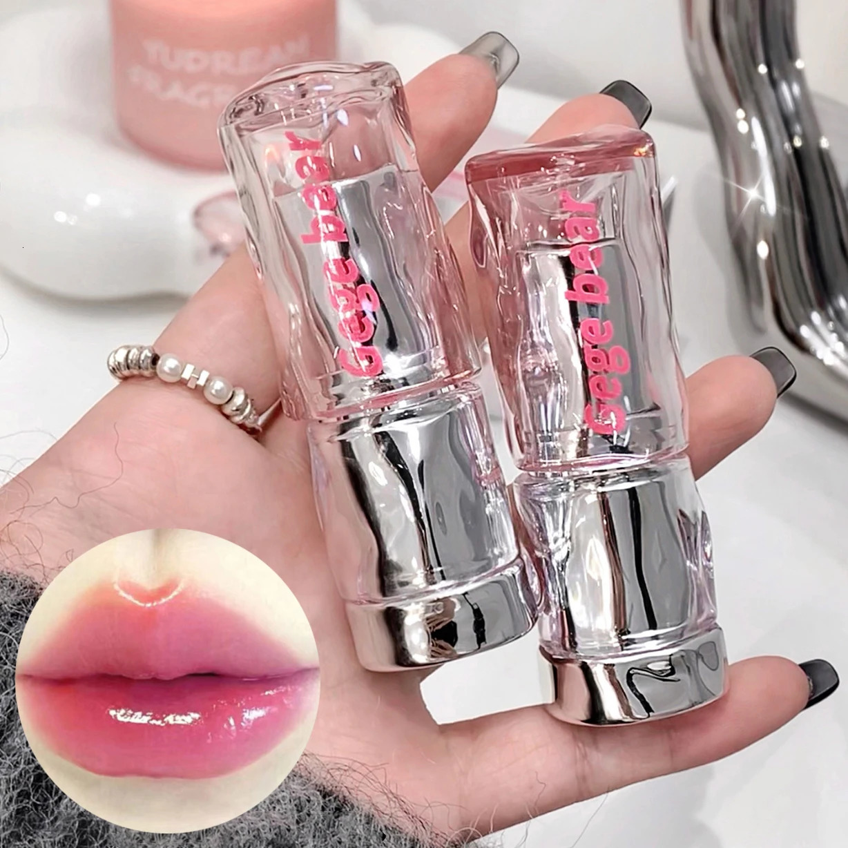 Jelly Solid Lip Gloss Cute Hydrating Mirror Red Brown Lipstick Clear Lips Tint Nature Nude Pink Lip Makeup Cosmetic 240624