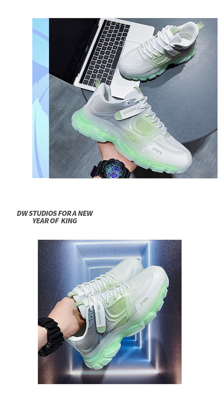 Version Ddmysports Korean Of The Trend Breathable Sports Running Academy Style Outdoor Casual Four Seasons Personality Gradient Daddy Shoes