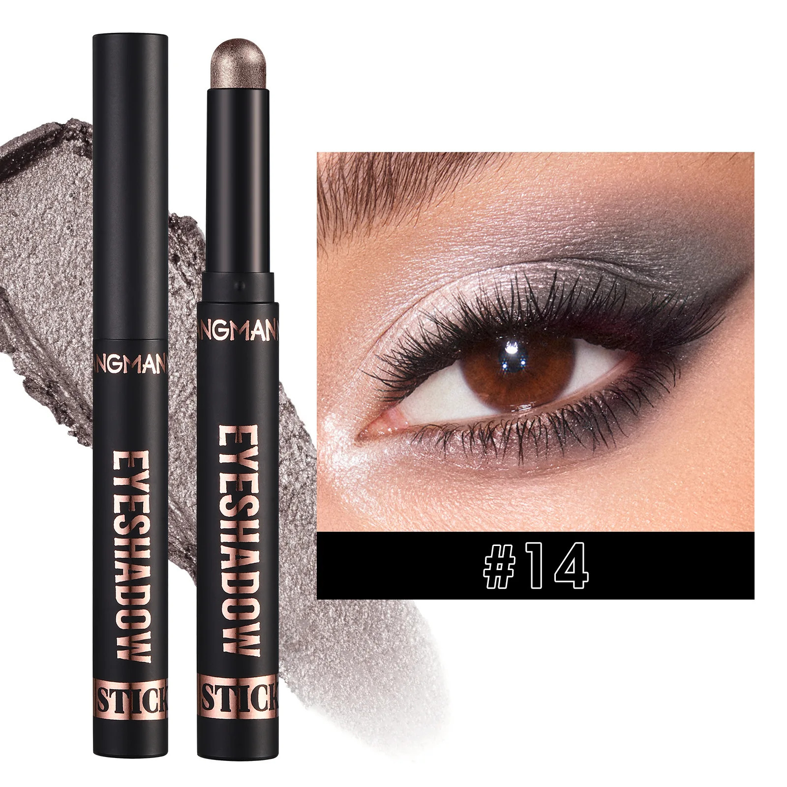 Smoky Dark Blue Eyeshadow Pencil Stick Waterproof Pearlescent 16 Colors Metallic Glitter Eye Shadow Highlighter Pen Makeup Tool 240624