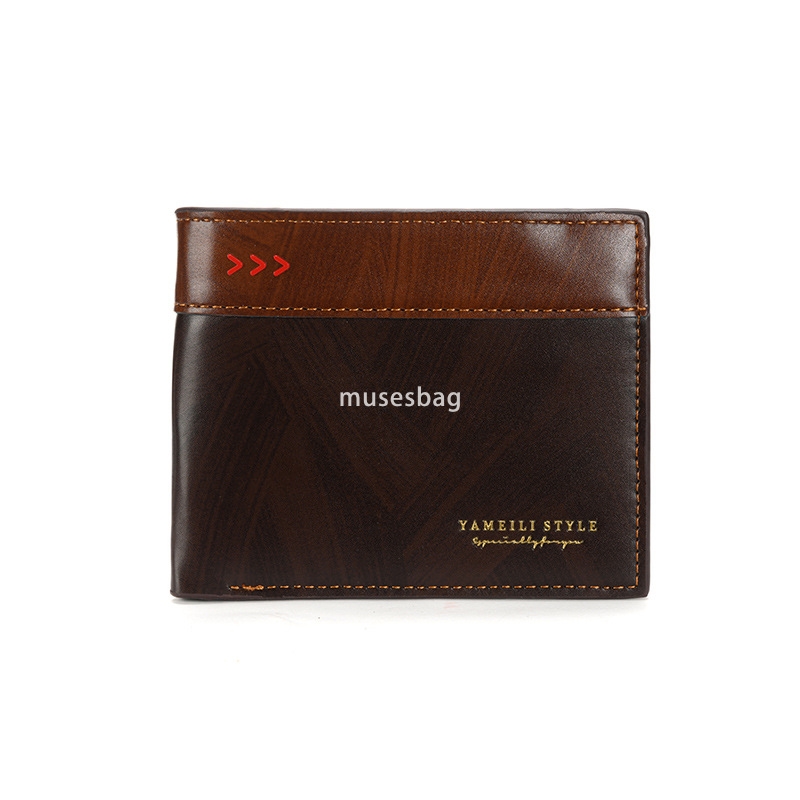 Fashionable men's high-end feeling classic retro wallet retro short and ultra-thin wallet practical handheld bag men's change bag card bag m