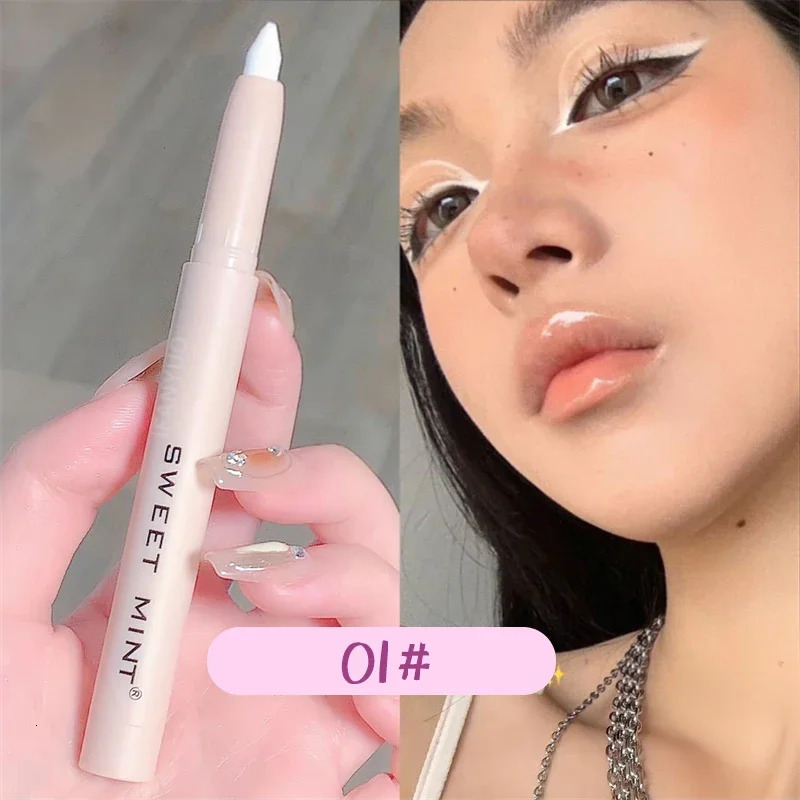 15color Glitter Highlighter Pen Waterproof Pearlescent Matte White Sliver Diamond Brighten Lying Silkworm Eyeshadow Stick Makeup 240624