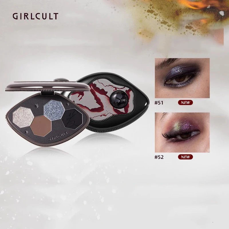 Girlcult 4 Shades Eyeshadow Palette Shimmer Matte Chameleon Eye Shadow Vegan Make Up Sets Cosmetics Full Set 240624