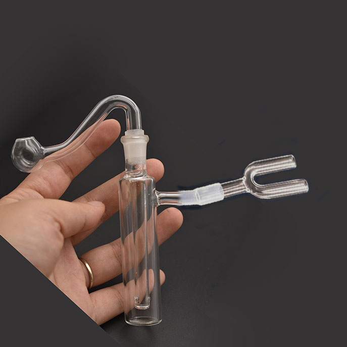 Glass Oil Burner Bubbler Water Bong with Snuff Snorter Sniffer Pipe Small Bubbler Dab Rigs Oil Rig for Smoking Hot Popular Mini Heady Beaker Bongs with Oil Burner Pipes