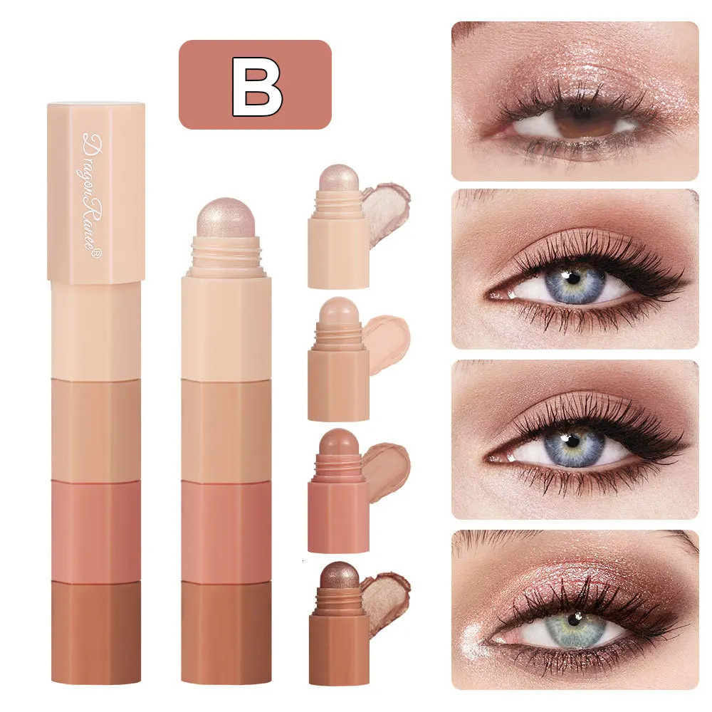 Lazy Man Eye Shadow Pen Waterproof non-blooming High-gloss Silkworm Sleeping Pen Pearlescent Four-section Eye Shadow Stick suit 240624