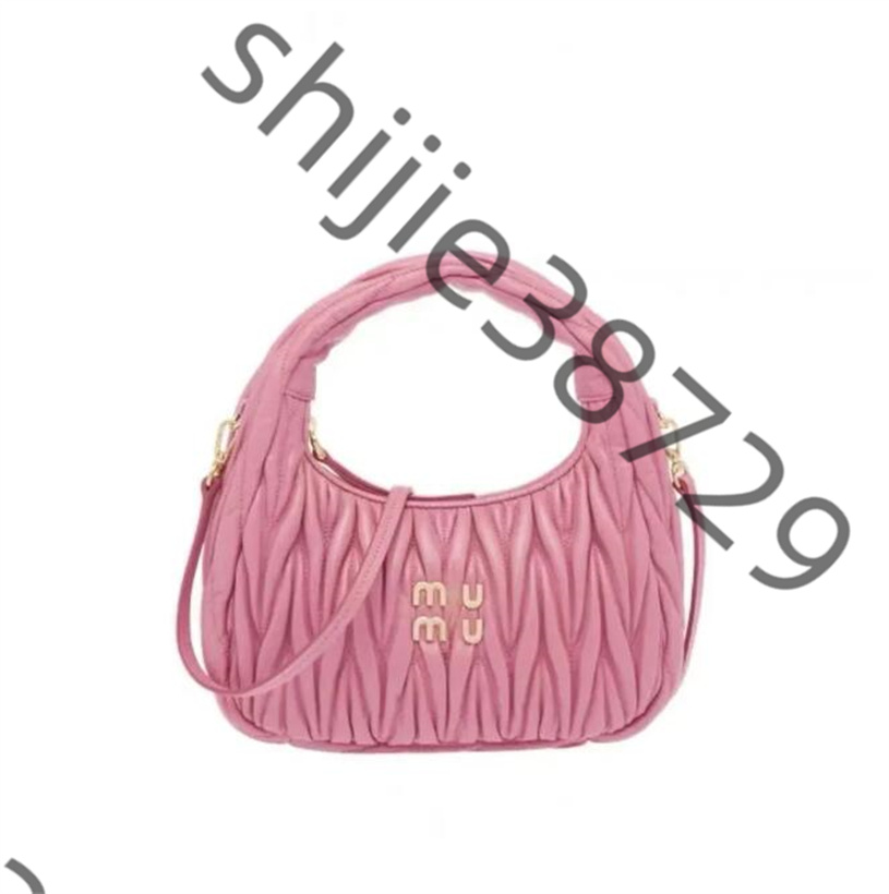 Womens pink Designer Cleo bag MiuiMiui satchel tote Wander Matelasse underarm hobo Luxury Genuine Leather with shoulder strap clutch