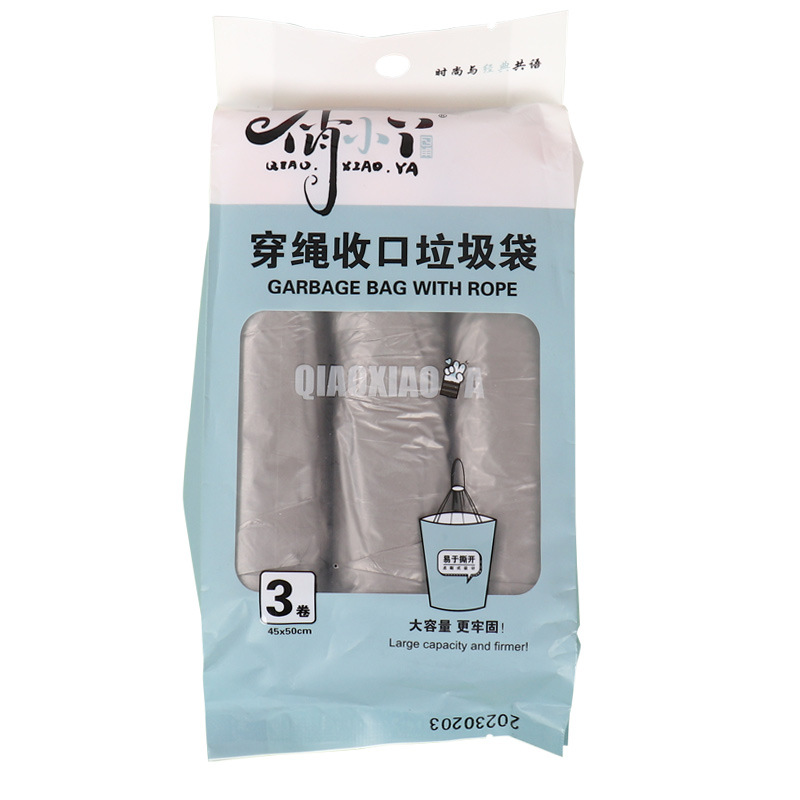 Household disposable plastic garbage bags wholesale thickened portable vest black large Trash Bags