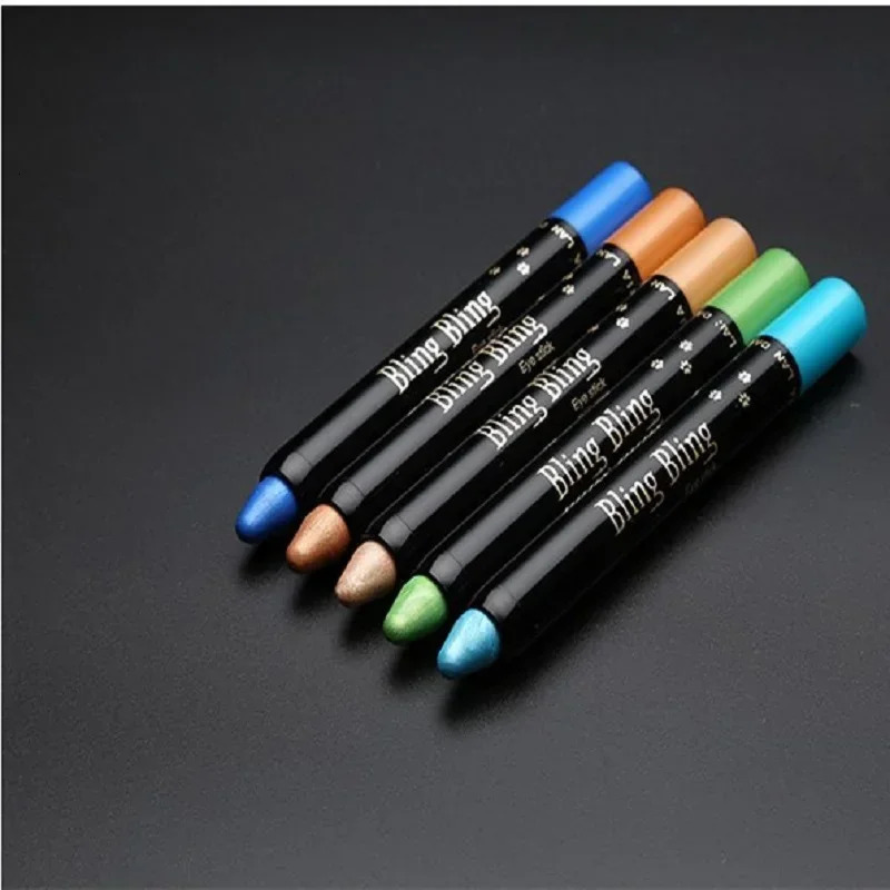 Waterproof Pearlescent Eyeshadow Stick Glitter Matte Nude Eye Shadow Pencil Makeup Pigment Cosmetic Blue White Gold Eyeliner Pen 240624