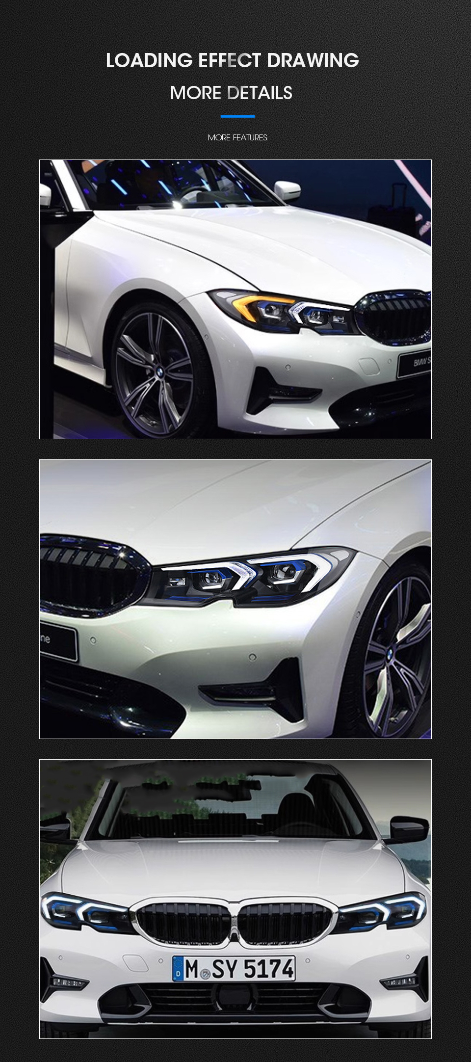 LED Headlight for BMW G20 G28 20 19-20 22 320i 3 Series DRL Running Light LED Low Beam/High Assembly