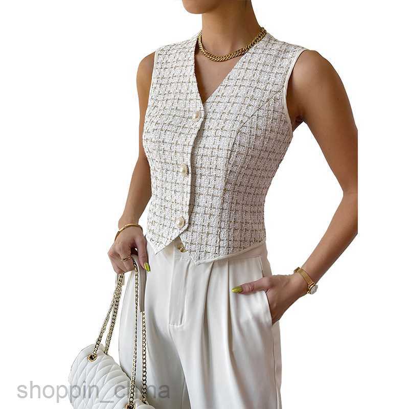 Women Jackets Coats Fashionable Small Fragrant Vest Layered Sleeveless Fashion Single Wear Coat