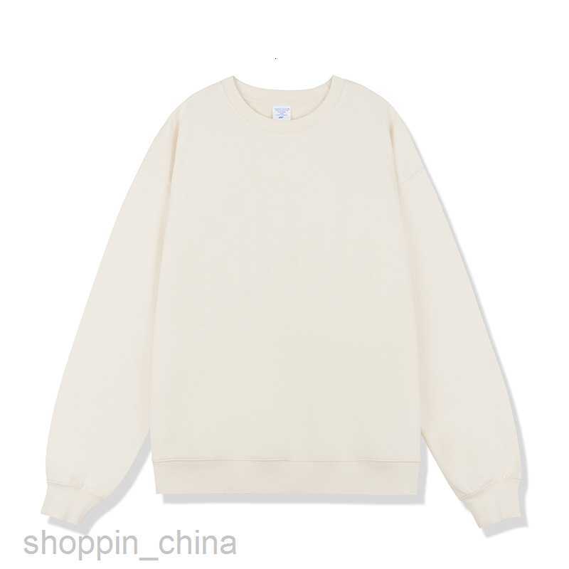 Men's Hoodies Sweatshirts Autumn/Winter New 450G Terry Solid Round Neck Mens Sweater Thickened Fashion Brand Loose