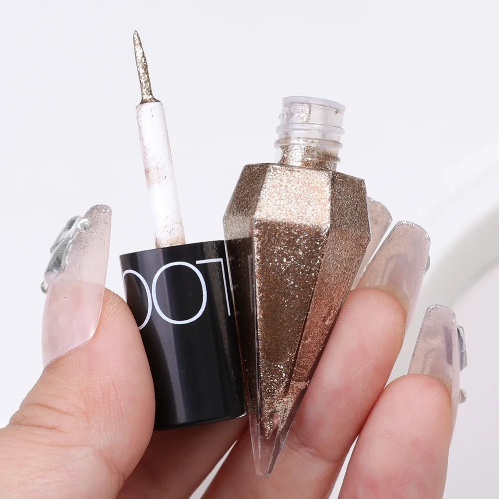 Pearlescent Diamond Silver Liquid Eyeshadow Eyeliner Stick Waterproof Glitter Sequins Rose Gold White Eyeliner Pen Korean Makeup 240624