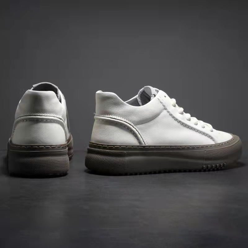 Cowhide Fall Ddmysports Casual Board Shoes Men S Fashion Leather Sneakers Black Outdoor Shoes neakers