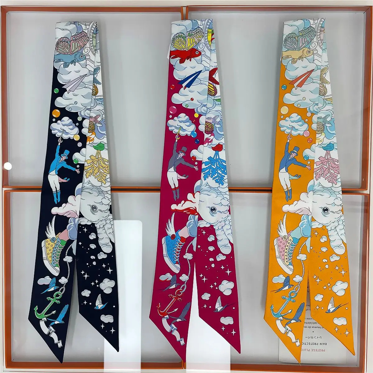 Korean Version Of The New Versatile Cloud Vientiane Female 18mm Twill Silk Mulberry silk Ribbon Wrapped Bag Handle Ribbon Scarf 240625