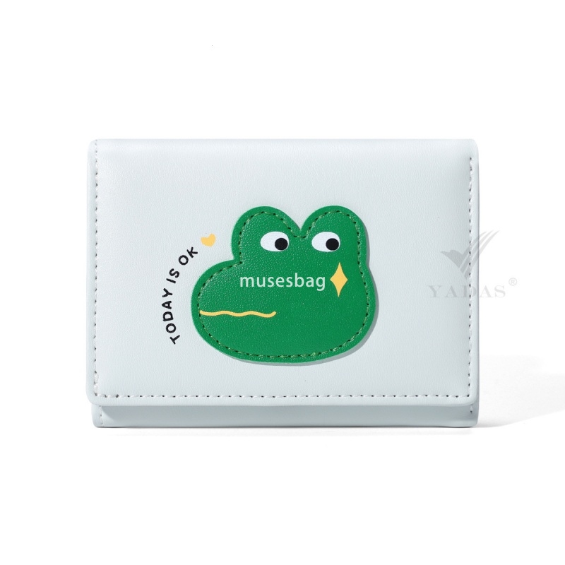 Designer Women's High end Practical Cartoon Crocodile YADAS Classic Versatile Cute Card Bag Fashionable Small PU Leather Short 30% Zero Fold Wall