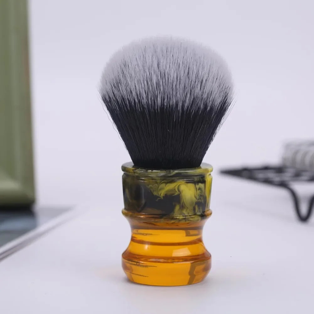 Yaqi 24MM Men Wet Shave Brushes Sagrada Familia BlackWhite Tuxedo Synthetic Fibre Resin Handle o240624