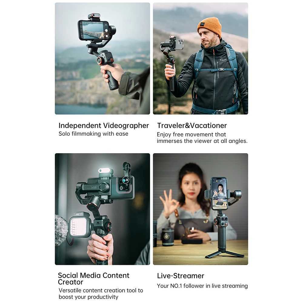 Stabilizers high iSteady M6 3-Axis Smartphone Gimbal Stabilizer Anti-shake Vlog Gimbal with AI Magnetic Sensor for i Phone 14/13/12/11 S2525