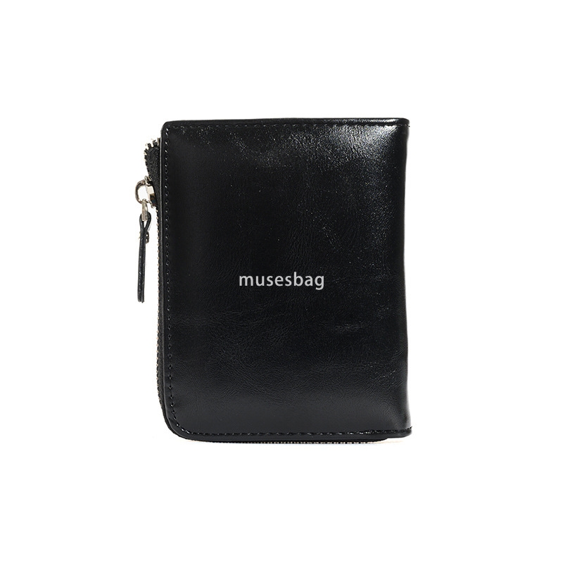 Designer Men's High Quality Classic Retro RFID Anti Theft Brush Wallet Practical Multi functional Short Vertical Zipper Wallet Multi functional Z