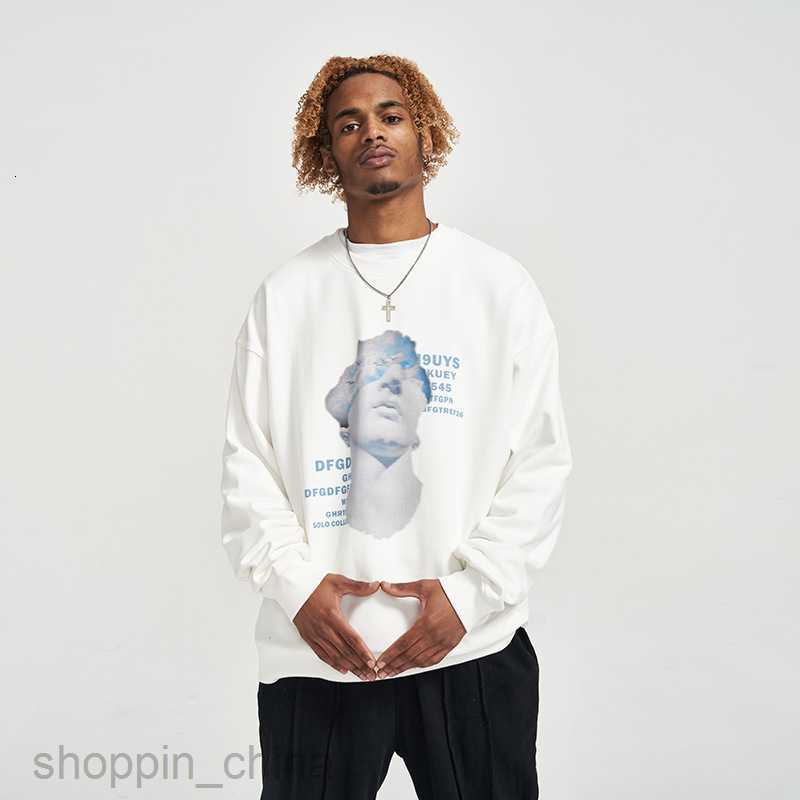 Men's Hoodies Sweatshirts New men round neck sweater spring pure cotton fashion brand digital printing loose men' shirt bottoming shirt