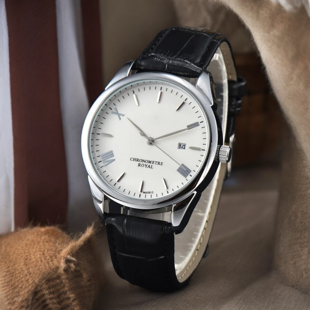 2024 Fashion Brand Watches For Men Business Automatic Date Designer Quartz Wristwatches Leather Strap Popular Daily Waterproof Male Fashion Hot Sale Clocks