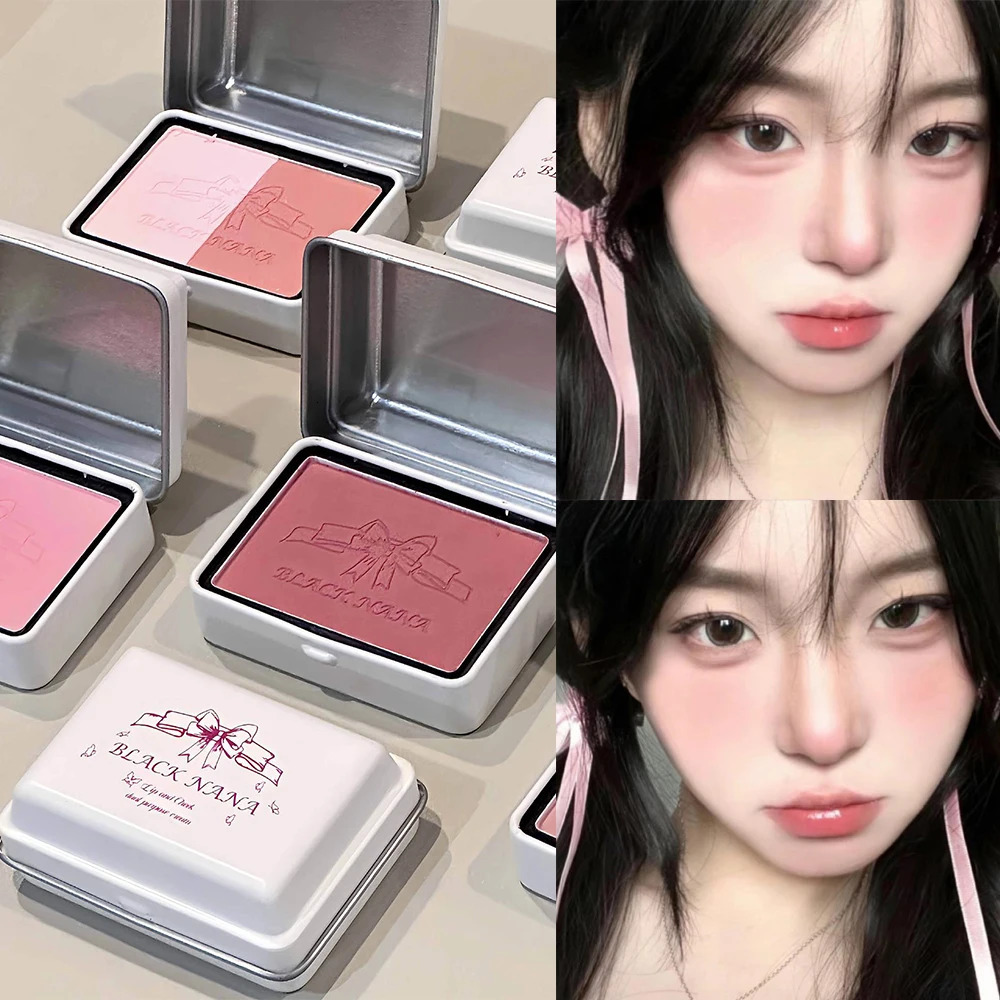 Iron Box Blusher Mineral Powder Long-lasting Natural Cheek Contour Tint Pink Color Blocking Blush Cosmetics Blush Palette 240624